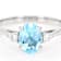 Sky Blue Topaz And Lab-Grown Diamond Three-Stone Ring In Sterling Silver