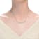 Curved CZ Bar Necklace In Sterling Silver