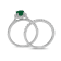 1.40ctw Emerald and Diamond Engagement Ring with Band Ring in 14k White Gold