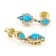 Turquoise Pear, Neon Apatite And White Zircon Earrings In 18K Gold Over
Sterling Silver 0.64ctw