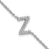Rhodium Over 14k White Gold Diamond Sideways Letter Z Bracelet
