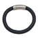 Gray Leather and Stainless Steel Brushed 8.25-inch Bracelet