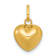 14K Yellow Gold Polished 3D Heart Charm Pendant