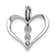 Rhodium Over 14k White Gold Diamond 3-stone Heart Pendant