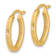 10k Yellow Gold 3/4 inch Polished and Textured Oval Hoop Earrings