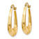 14k Yellow Gold 7/8" Polished, Satin and Diamond-Cut Hoop Earrings