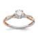 14K Two-tone Lab Grown Diamond Twist Design Complete Engagement Ring 0.62ctw