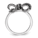Rhodium Over Sterling Silver Black and White Diamond Bow Ring