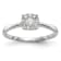Rhodium Over 14K White Gold Lab Grown Diamond Cluster Engagement Ring 0.235ctw