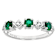Lab-Created Emerald And White Sapphire Band Ring In Sterling Silver