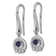 Rhodium Over Sterling Silver Polished Cubic Zirconia and Blue Glass
Dangle Earrings