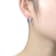 Sapphire Color CZ Hoop Earrings In Sterling Silver