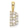 14K Yellow Gold Lab Grown Diamond Letter B Initial Pendant
