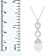 8.5-9mm Drop White Cultured Freshwater Pearl and CZ Rhodium Over
Sterling Silver Pendant