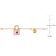 Children's Lock and Heart Pink Enamel Chain Bracelet 18K Yellow Gold
Over Sterling Silver