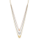 14K Tri-color Three Heart with 1-inch Extension Necklace