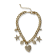 Gold Tone Crystal Stars and Heart Charms Pendant Necklace.