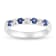 0.35ctw Sapphire and Diamond Wedding Band Ring in 14k White Gold