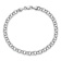 Rhodium Over 14k White Gold 4.5mm Diamond-Cut Double Link Charm Bracelet