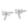 Rhodium Over 14K White Gold Polished Cubic Zirconia Dragonfly Post Earrings