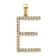 14K Yellow Gold Diamond Letter E Initial Pendant