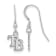 Rhodium Over Sterling Silver MLB LogoArt Tampa Bay Rays Dangle Earrings