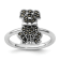 Rhodium Over Sterling Silver Stackable Expressions Marcasite Dog Ring