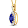 2.50ctw 14K Yellow Gold Tanzanite and White Diamond Pendant with 18 inch
Cable Chain