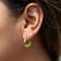 14K Yellow Gold Over Sterling Silver Petite Enamel Slope Huggie Hoops in
Neon Green