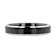ASTON Black Brushed Center Tungsten Ring with Polished Beveled Edges 4mm