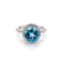 Round Swiss Blue Topaz and Cubic Zirconia Rhodium Over Sterling Silver Ring