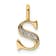 14K Yellow Gold Diamond Letter S Initial Pendant