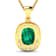 2.50ctw 14K Yellow Gold Zambian Emerald and White Diamond Pendant with
18 inch Cable Chain