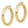 14k Yellow Gold Polished and Textured 1 1/4" Hoop Earrings