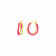 14K Yellow Gold Over Sterling Silver Double Hoop Enamel Earrings in Pink
