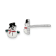 Rhodium Over Sterling Silver Childs Enamel Snowman Post Earrings