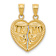 14k Yellow Gold Break-Apart Diamond-Cut TE AMO Heart Pendant