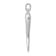 14k White Gold 3D Italian Horn Pendant