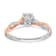 14K Two-tone Lab Grown Diamond Twist Design Complete Engagement Ring 0.62ctw