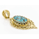 Turquoise Doublet Enhancer Pendant In 18K Gold Over Sterling Silver 20x15mm
