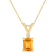 7x5mm Emerald Cut Citrine with Diamond Accent 14k Yellow Gold Pendant
With Chain