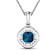 2.15ctw 14K White Gold Blue London Blue Topaz and White Diamond Pendant
with 18 inch Cable Chain