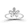 Rachel Zoe CZ Flower Ring in Rhodium Over Sterling Silver