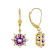 Amethyst Rectangular Octagonal And White Zircon Earrings In 18K Gold
Over Sterling Silver 3.89ctw