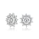 CZ Wreath Stud Earrings In Sterling Silver