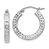Rhodium Over Sterling Silver Diamond-cut 3x20mm Square Tube Hoop Earrings