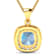 1.70ctw 14K Yellow Gold Cushion Aquamarine and White Diamond Pendant
with 18 inch Cable Chain