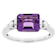 Amethyst And Moissanite East-West Ring In Sterling Silver