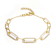 Pave CZ Slinky Oval Link Bracelet In 14K Gold Over Sterling Silver