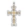 14k Yellow Gold and 14k White Gold Diamond Filigree Cross Pendant